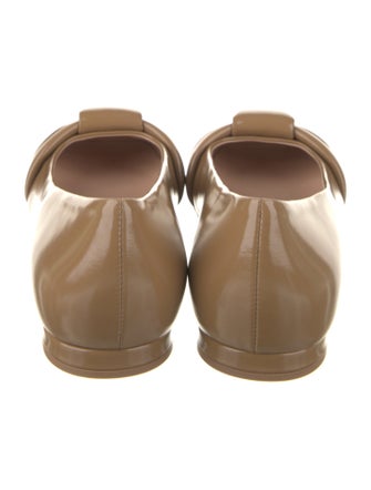 Gianvito Rossi Leather Pleated Accents Ballet Flats