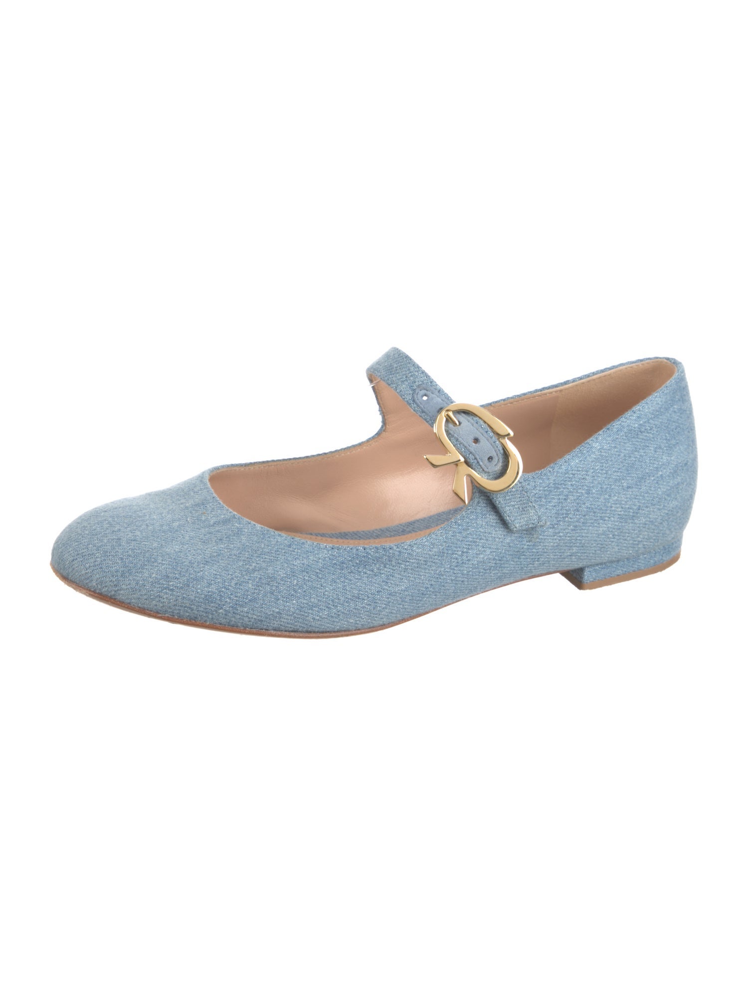 Gianvito Rossi Denim Mary Jane Flats