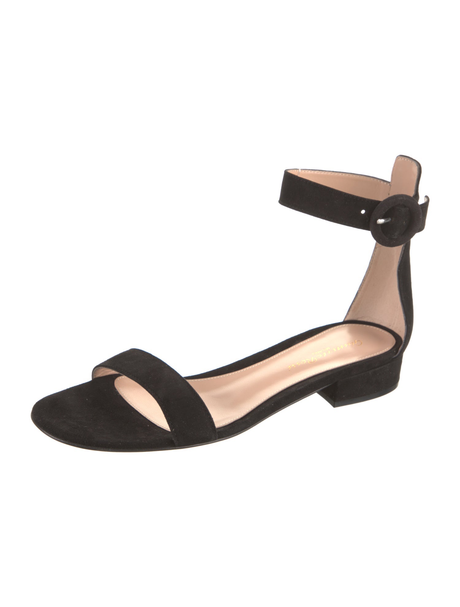 Gianvito Rossi Suede Leather Trim Embellishment Sandals