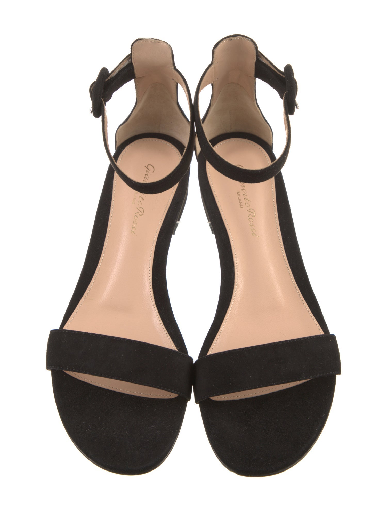 Gianvito Rossi Suede Leather Trim Embellishment Sandals