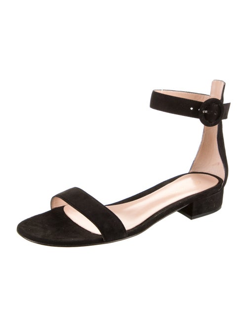 Gianvito Rossi Suede Leather Trim Embellishment Sandals