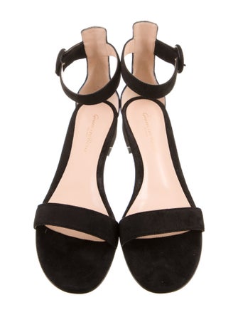 Gianvito Rossi Suede Leather Trim Embellishment Sandals