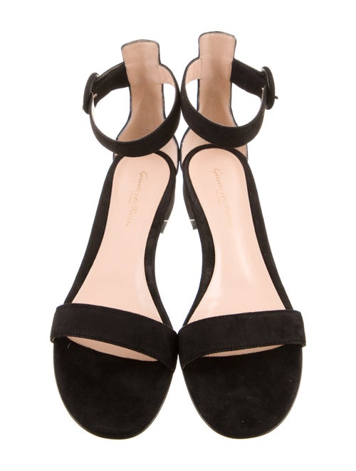 Gianvito Rossi Suede Leather Trim Embellishment Sandals