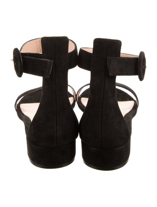 Gianvito Rossi Suede Leather Trim Embellishment Sandals