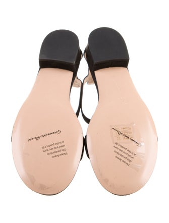 Gianvito Rossi Suede Leather Trim Embellishment Sandals