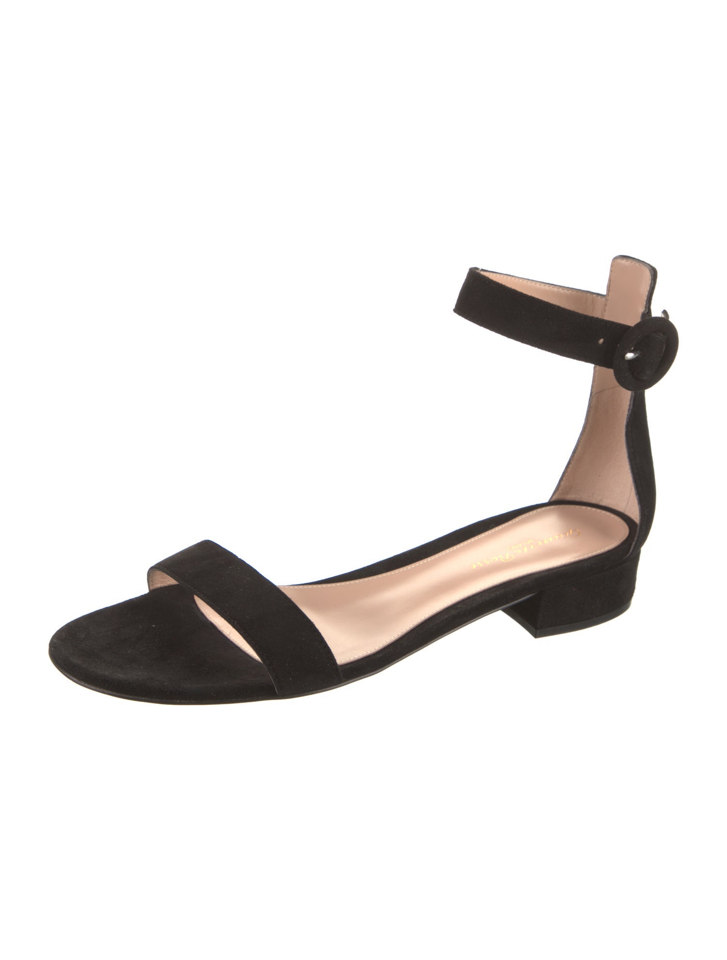 Gianvito Rossi Suede Leather Trim Embellishment Sandals