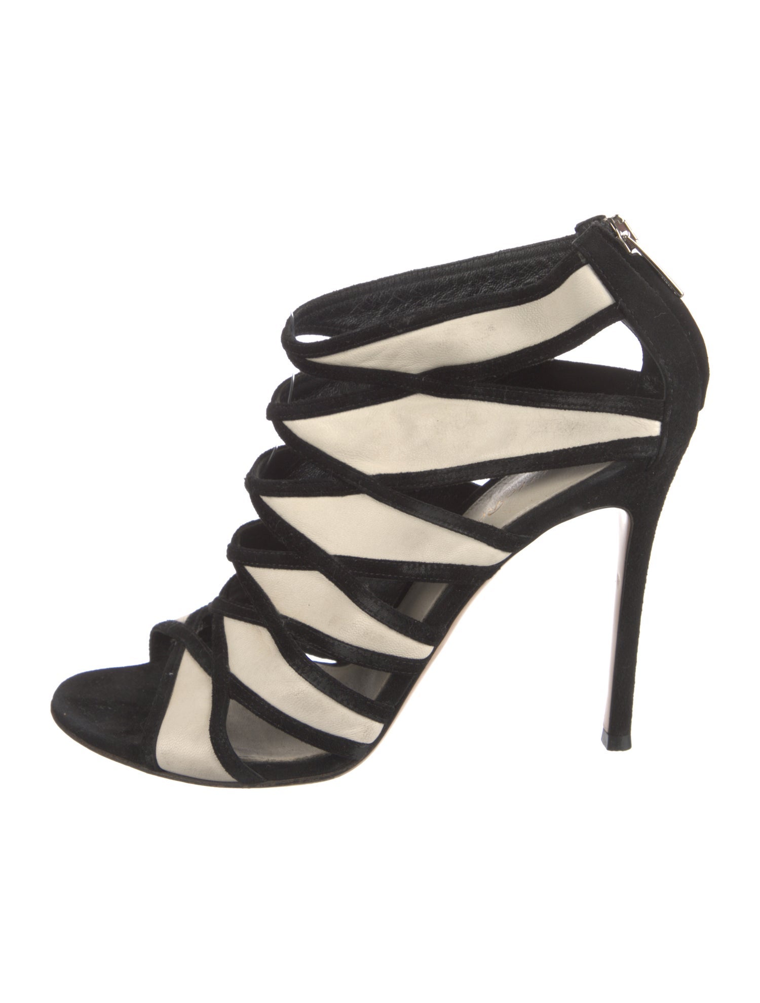 Gianvito Rossi Leather Striped Sandals