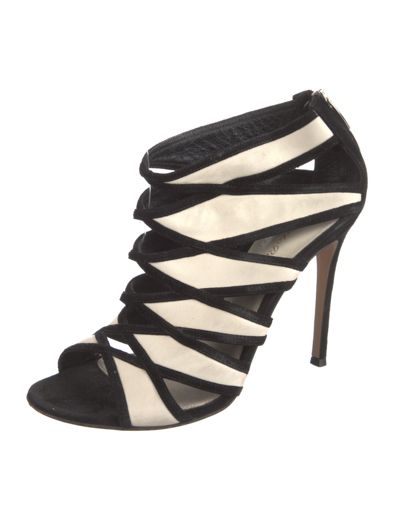Gianvito Rossi Leather Striped Sandals