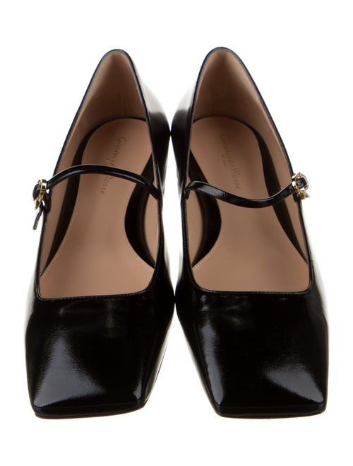 Gianvito Rossi Patent Leather Leather Trim Embellishment Mary Jane Flats