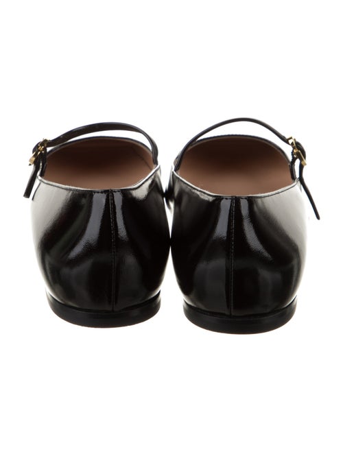 Gianvito Rossi Patent Leather Leather Trim Embellishment Mary Jane Flats