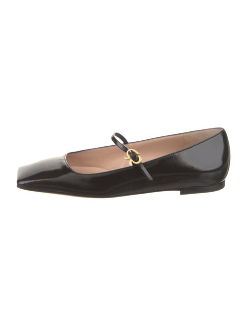 Gianvito Rossi Patent Leather Leather Trim Embellishment Mary Jane Flats