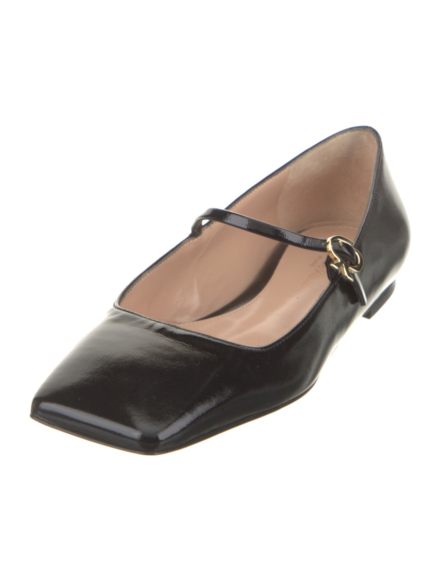 Gianvito Rossi Patent Leather Leather Trim Embellishment Mary Jane Flats