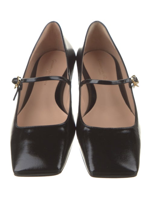 Gianvito Rossi Patent Leather Leather Trim Embellishment Mary Jane Flats