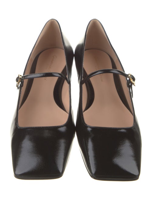 Gianvito Rossi Patent Leather Leather Trim Embellishment Mary Jane Flats