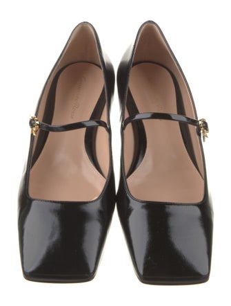 Gianvito Rossi Patent Leather Leather Trim Embellishment Mary Jane Flats