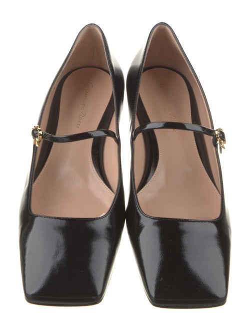 Gianvito Rossi Patent Leather Leather Trim Embellishment Mary Jane Flats