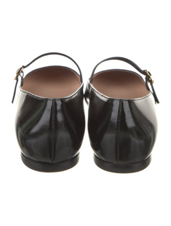 Gianvito Rossi Patent Leather Leather Trim Embellishment Mary Jane Flats