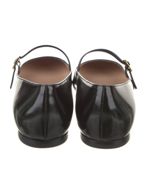 Gianvito Rossi Patent Leather Leather Trim Embellishment Mary Jane Flats