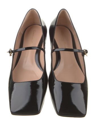 Gianvito Rossi Patent Leather Leather Trim Embellishment Mary Jane Flats