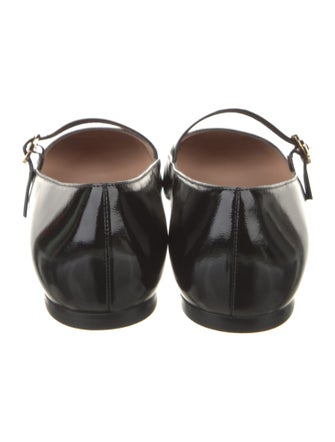 Gianvito Rossi Patent Leather Leather Trim Embellishment Mary Jane Flats