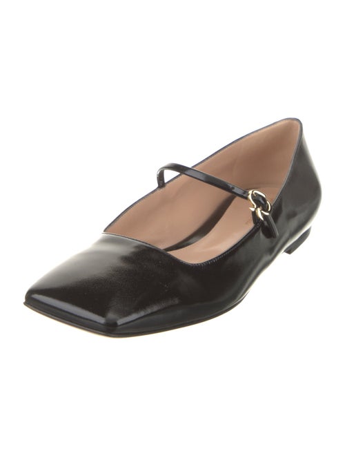 Gianvito Rossi Patent Leather Leather Trim Embellishment Mary Jane Flats