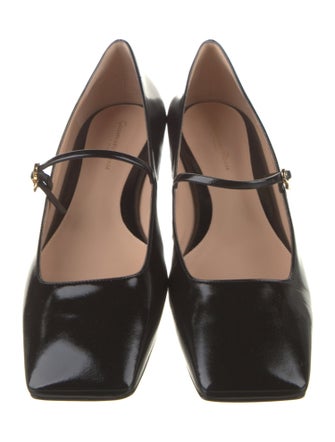 Gianvito Rossi Patent Leather Leather Trim Embellishment Mary Jane Flats