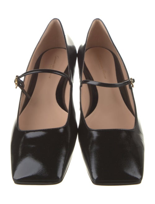 Gianvito Rossi Patent Leather Leather Trim Embellishment Mary Jane Flats