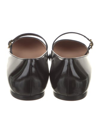 Gianvito Rossi Patent Leather Leather Trim Embellishment Mary Jane Flats