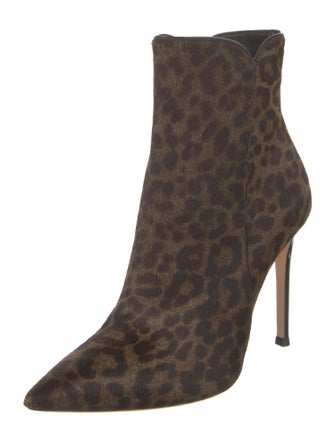 Gianvito Rossi Ponyhair Animal Print Boots