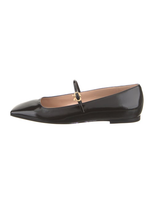 Gianvito Rossi Patent Leather Leather Trim Embellishment Mary Jane Flats