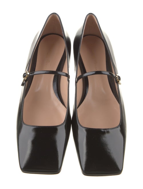 Gianvito Rossi Patent Leather Leather Trim Embellishment Mary Jane Flats