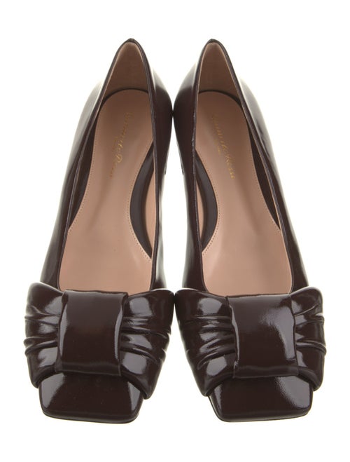 Gianvito Rossi Patent Leather Leather Trim Embellishment Flats