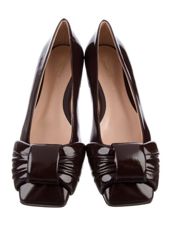 Gianvito Rossi Patent Leather Leather Trim Embellishment Flats