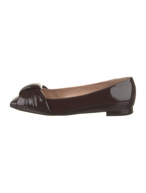 Gianvito Rossi Leather Pleated Accents Flats