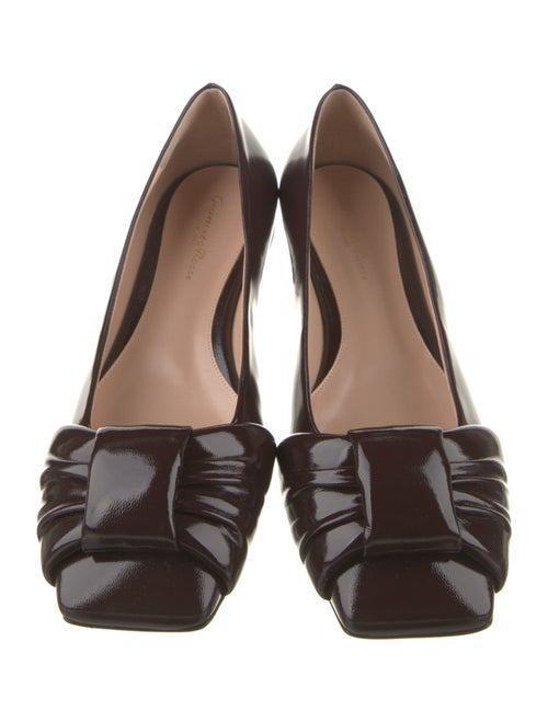 Gianvito Rossi Leather Pleated Accents Flats