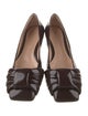 Gianvito Rossi Leather Pleated Accents Flats