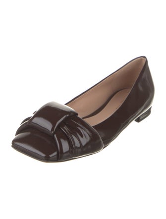 Gianvito Rossi Patent Leather Leather Trim Embellishment Flats