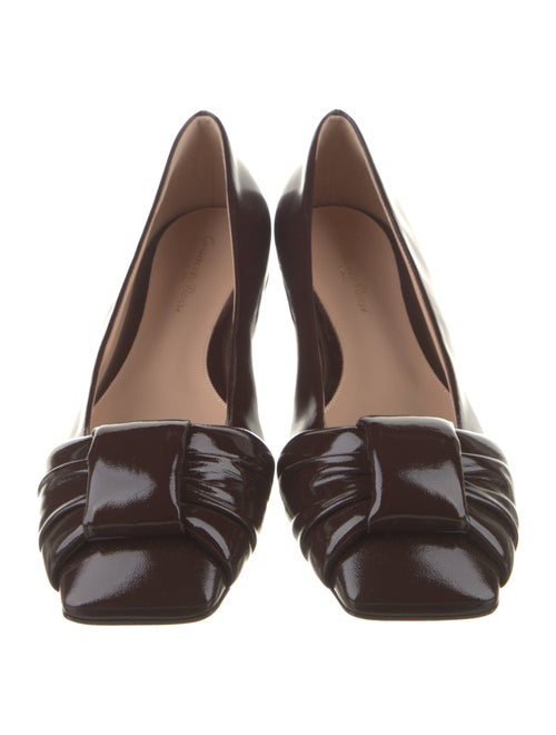 Gianvito Rossi Patent Leather Leather Trim Embellishment Flats