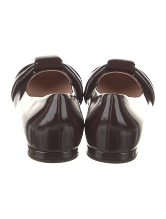 Gianvito Rossi Patent Leather Leather Trim Embellishment Flats