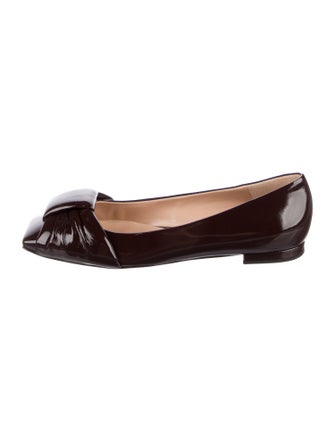 Gianvito Rossi Patent Leather Leather Trim Embellishment Flats