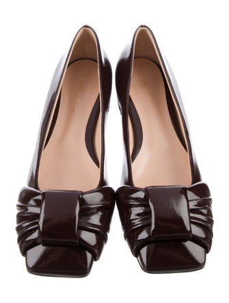 Gianvito Rossi Patent Leather Leather Trim Embellishment Flats