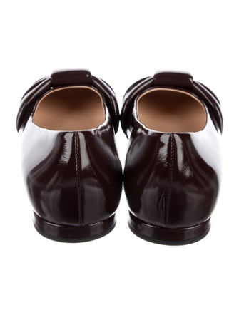 Gianvito Rossi Patent Leather Leather Trim Embellishment Flats