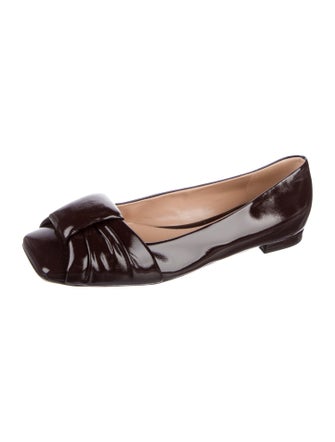 Gianvito Rossi Patent Leather Leather Trim Embellishment Flats