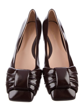 Gianvito Rossi Patent Leather Leather Trim Embellishment Flats