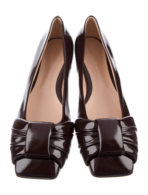 Gianvito Rossi Patent Leather Leather Trim Embellishment Flats