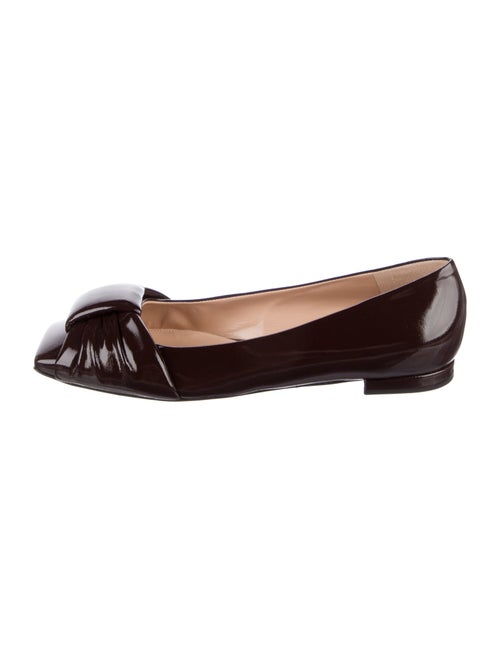 Gianvito Rossi Patent Leather Leather Trim Embellishment Flats