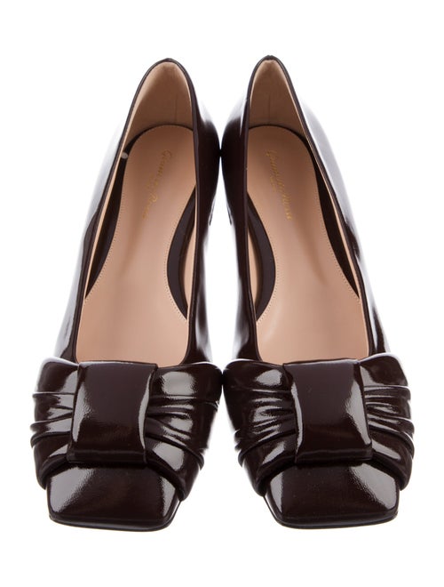Gianvito Rossi Patent Leather Leather Trim Embellishment Flats