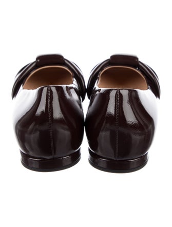 Gianvito Rossi Patent Leather Leather Trim Embellishment Flats