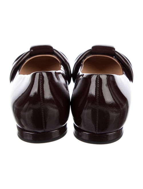 Gianvito Rossi Patent Leather Leather Trim Embellishment Flats