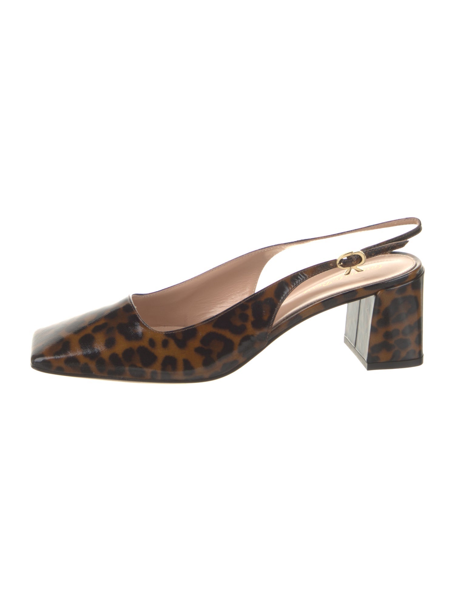 Gianvito Rossi Patent Leather Animal Print Slingback Pumps